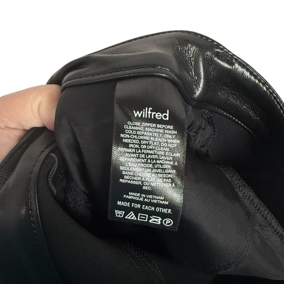NWT Wilfred by Aritzia The Melina Leather Pants in Black Size 10 - Picture 8 of 9